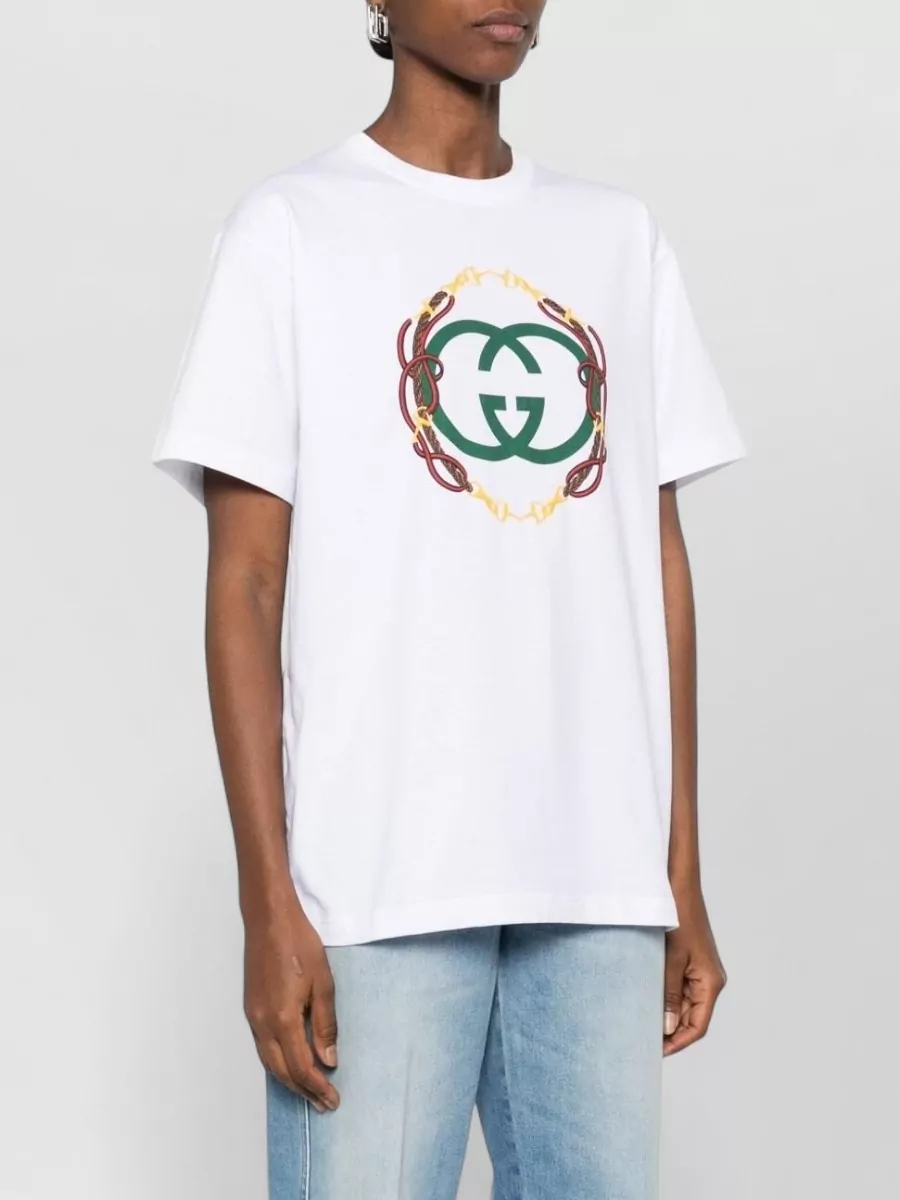 Gucci Logo Cotton T Shirt Short Sleeve Crew
