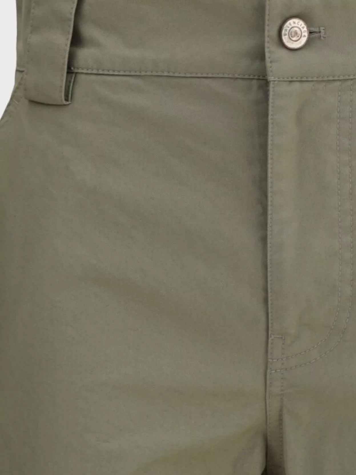 Balenciaga Flare Cotton Pants Button Detail