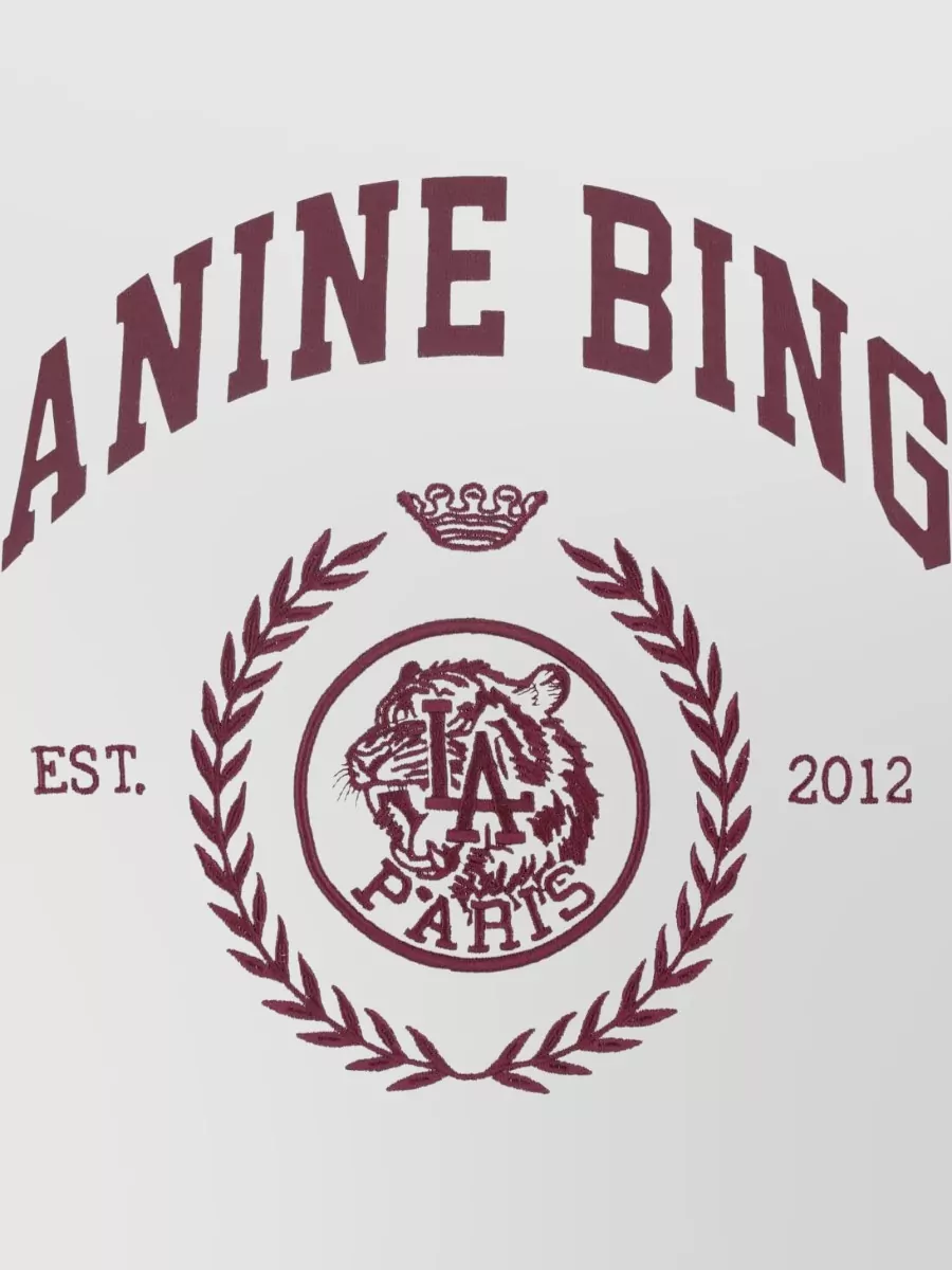 Anine Bing Cotton Collegiate Logo-Print T-Shirt