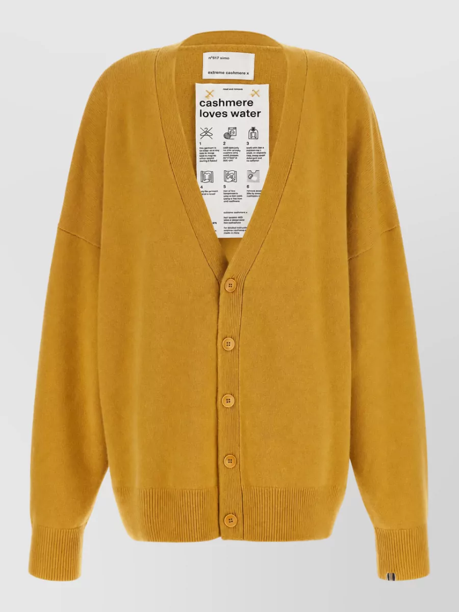 Extreme Cashmere cashmere ribbed oversized v-neck cardigan