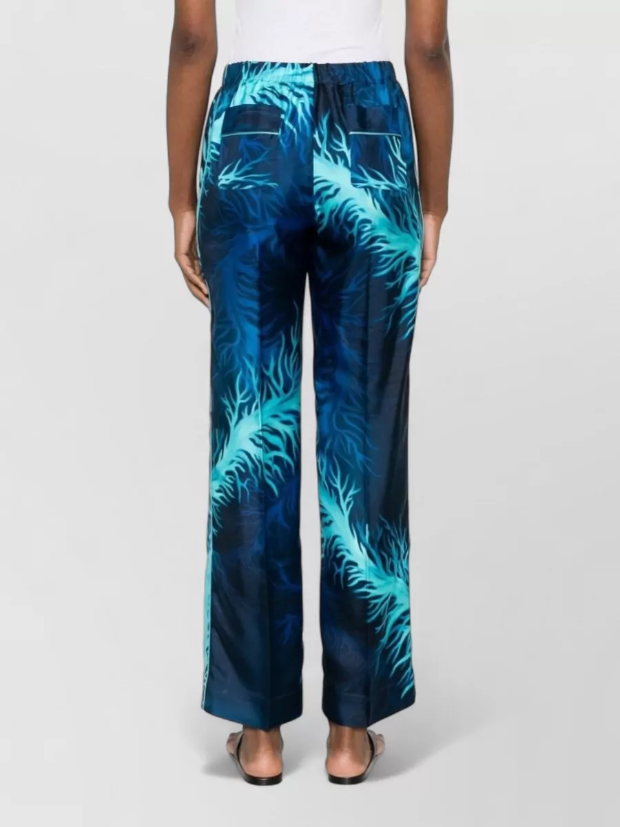 F.r.s For Restless Sleepers Silk Printed Wide-Leg Trousers