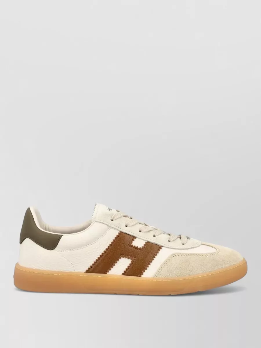 Hogan Suede Leather Sneakers Contrast Stitching Sole