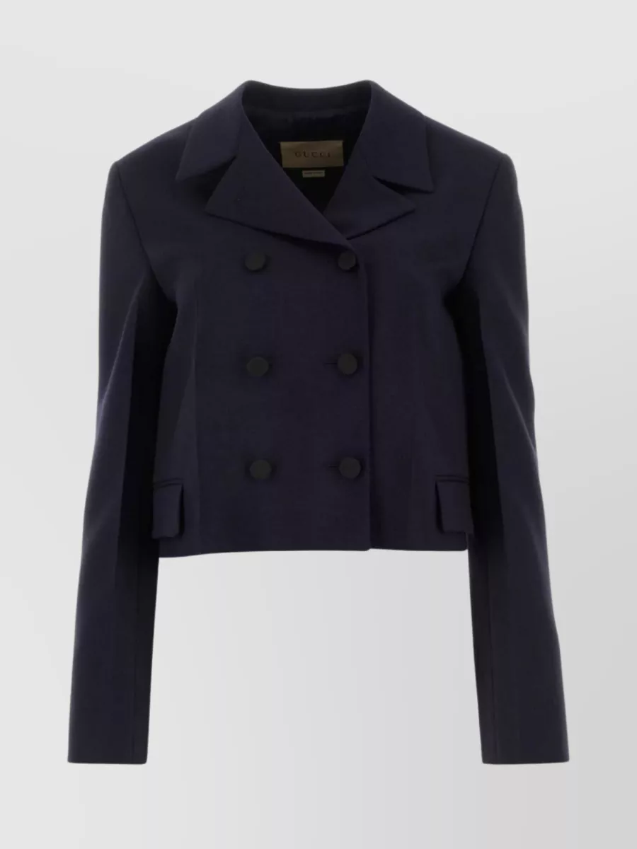 Shop Gucci Tailored Wool Blend Jacket In Black
