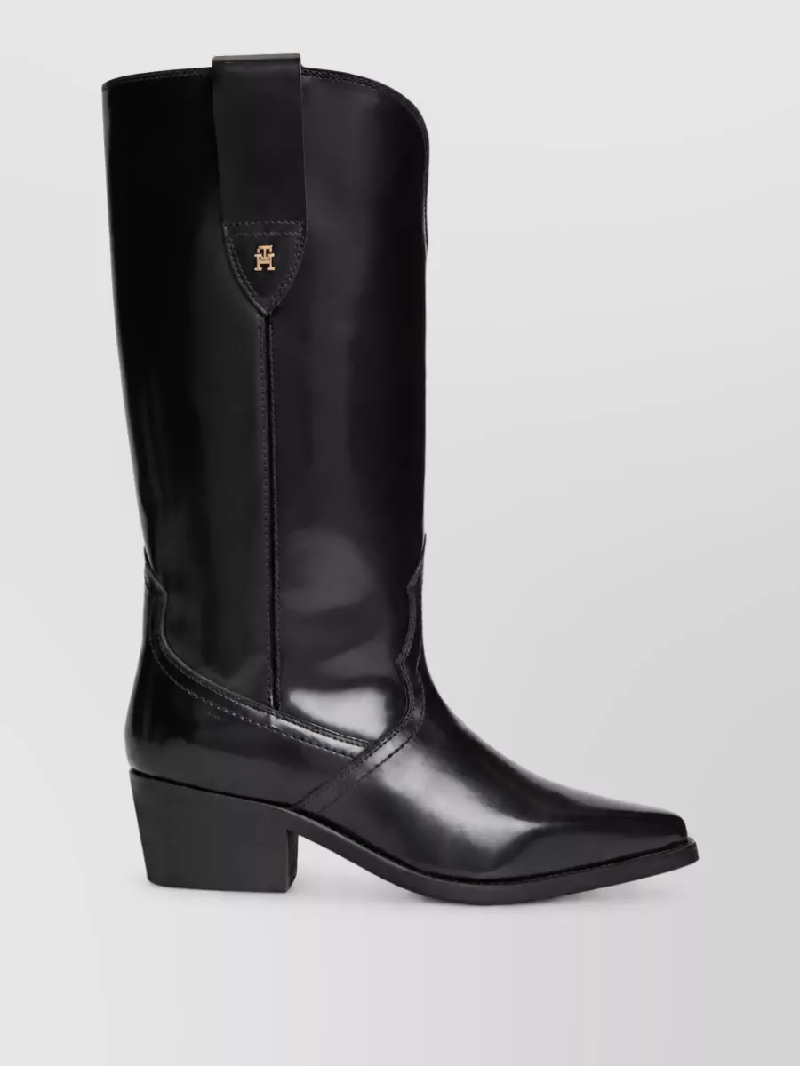 Tommy Hilfiger Leather Mid-Calf Western Boots