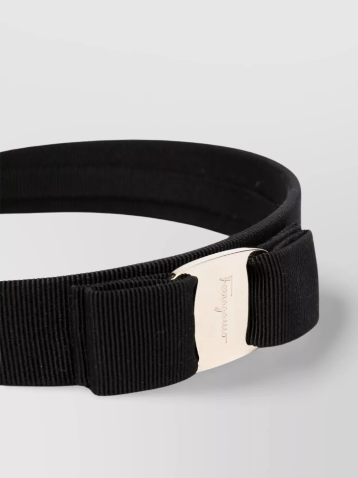 Ferragamo Bow Headband Metal Accent In Black