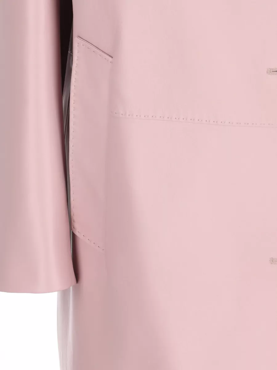 Prada Leather Single-Breasted Fitted Jacket