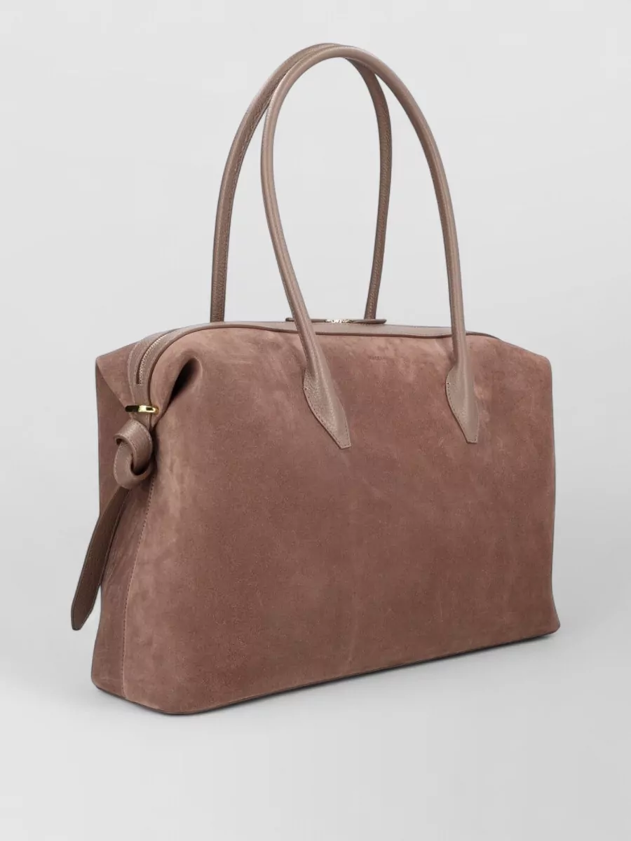 Yuzefi Brioche Large Rectangular Suede Shoulder Bag In Multi