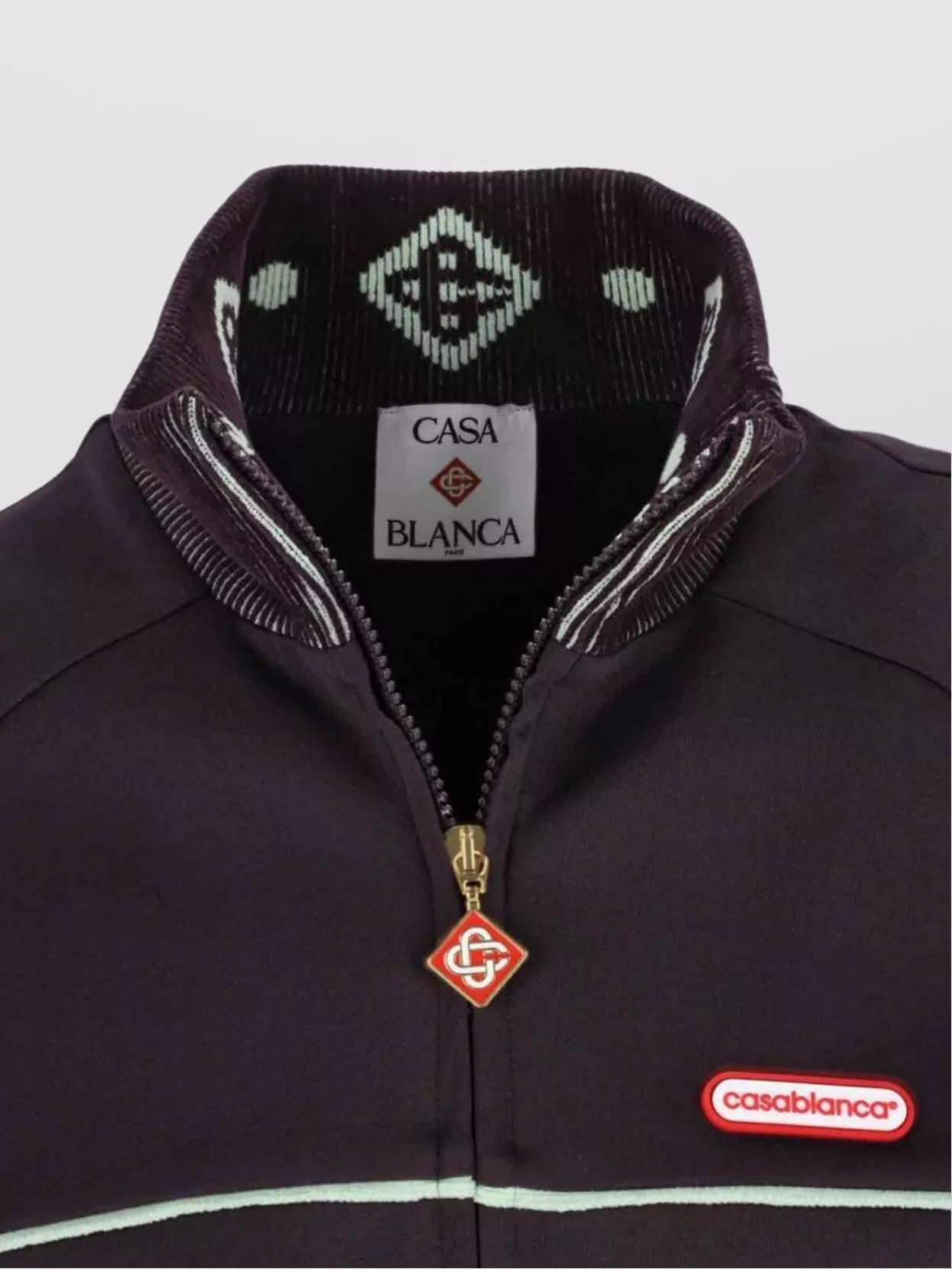 Casablanca High Collar Sweatshirt Contrast Piping