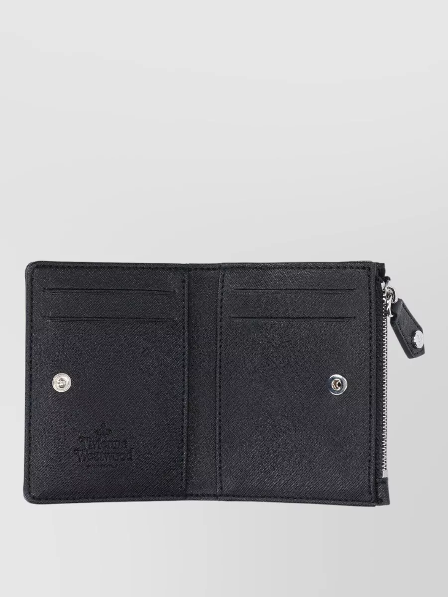 Vivienne Westwood Compact Wallet Metal Logo Card Slots