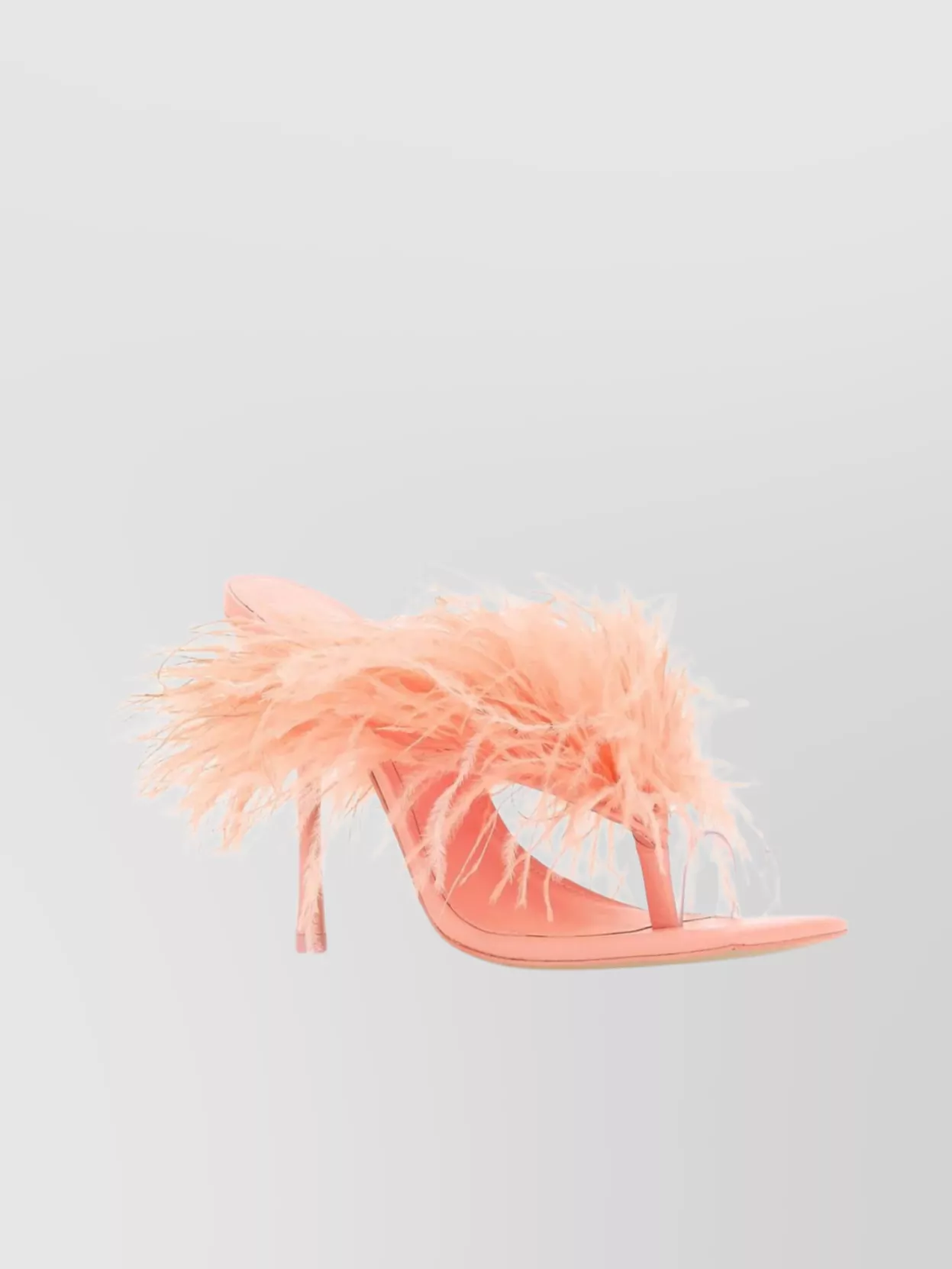 Shop Cult Gaia Shannon Feathered Mules With Stiletto Heel In Cream