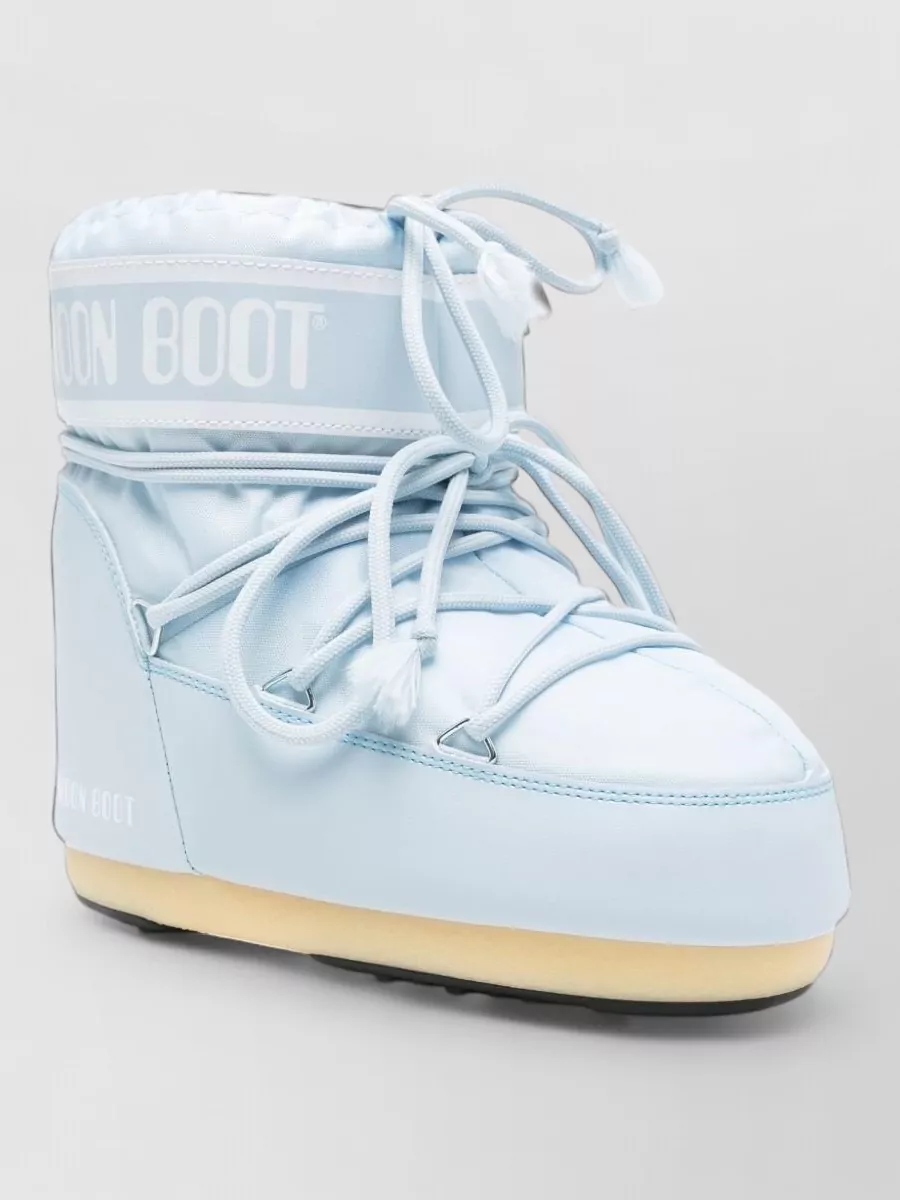 Moon Boot silk logo-print lace-up snow boots