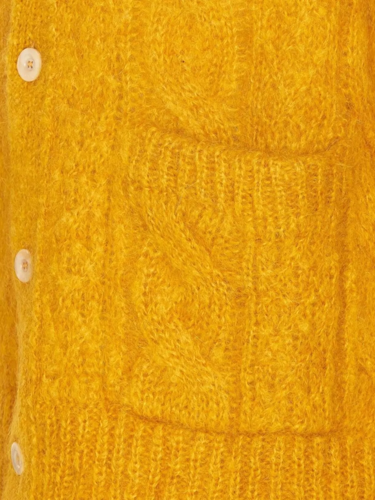 Valentino Mens Patch-pocket Mohair-blend Cable Knit Cardigan Ocra