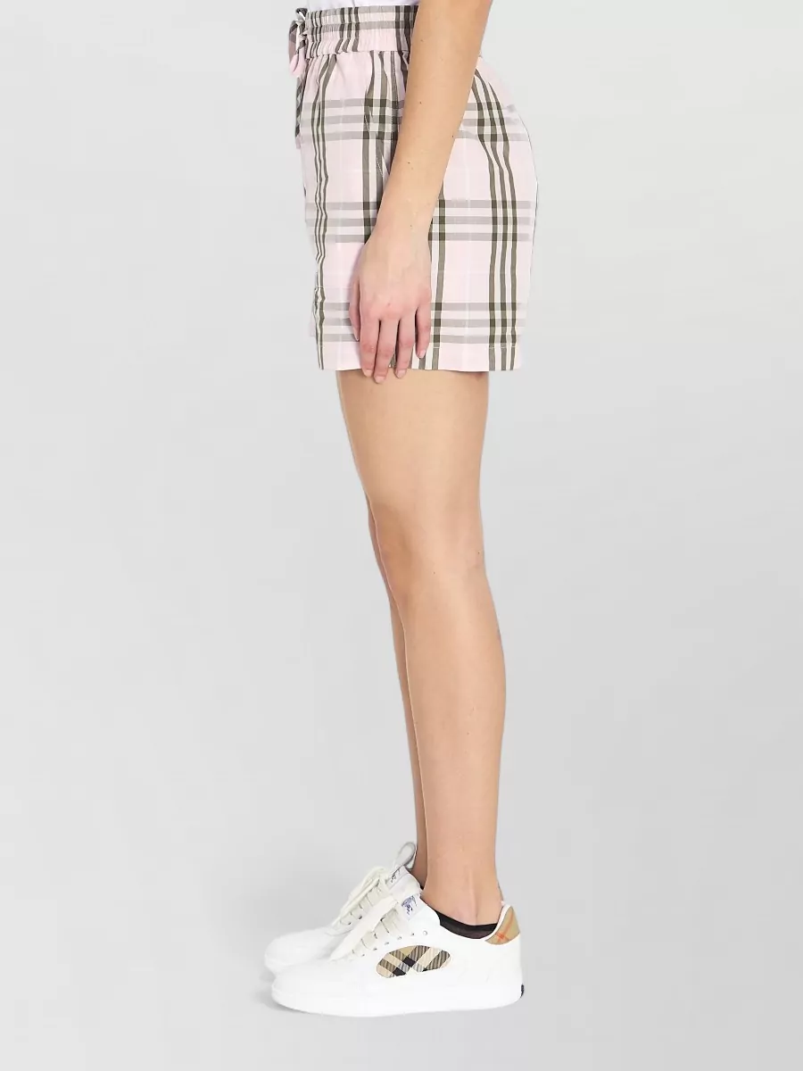 Burberry Cotton Checked Knee-Length Shorts