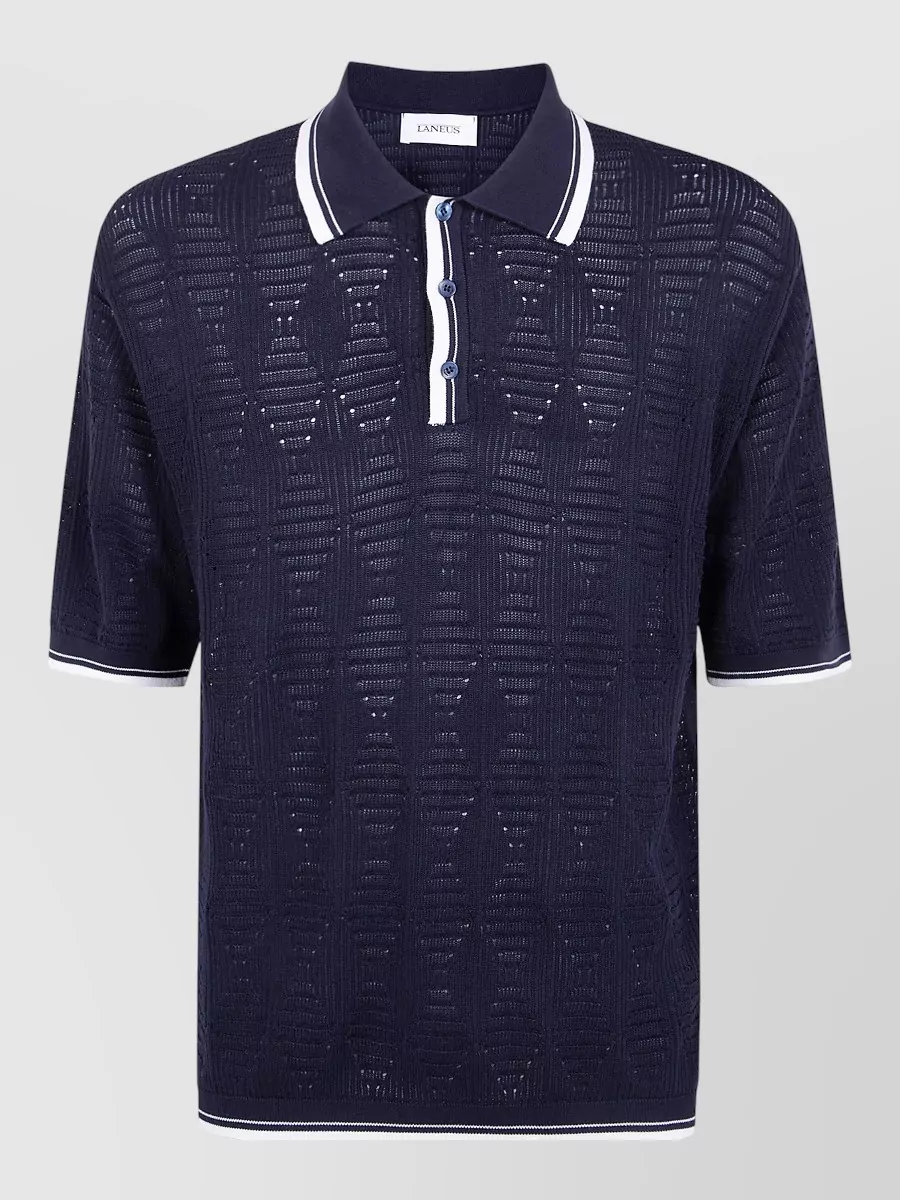 Laneus Cotton Knitted Polo Shirt