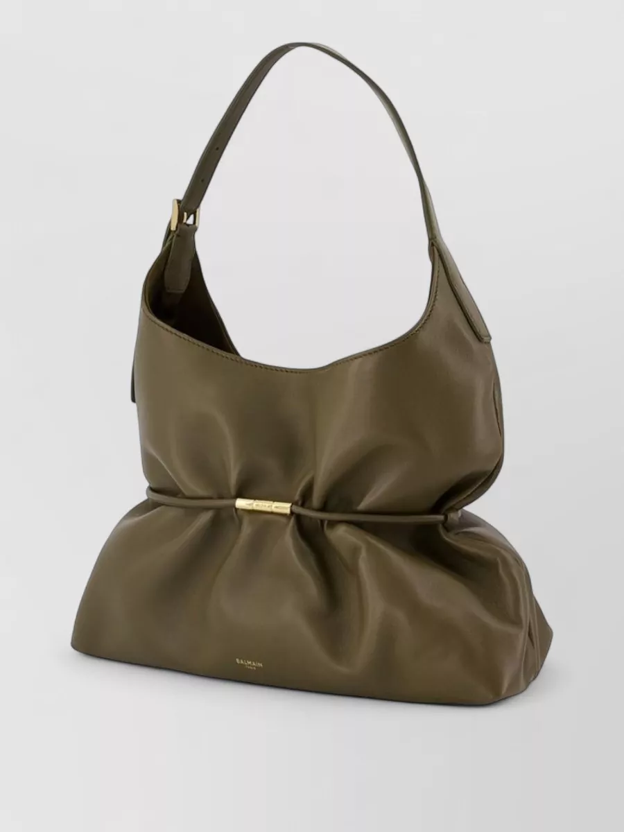 Balmain medium lambskin leather shoulder bag
