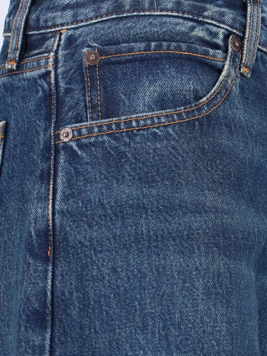 Frame Straight Leg Trousers Five Pocket Belt Loops