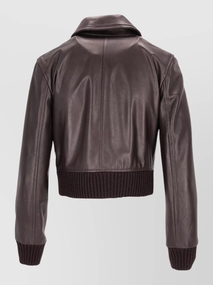 La Rose Leather Cropped Jacket