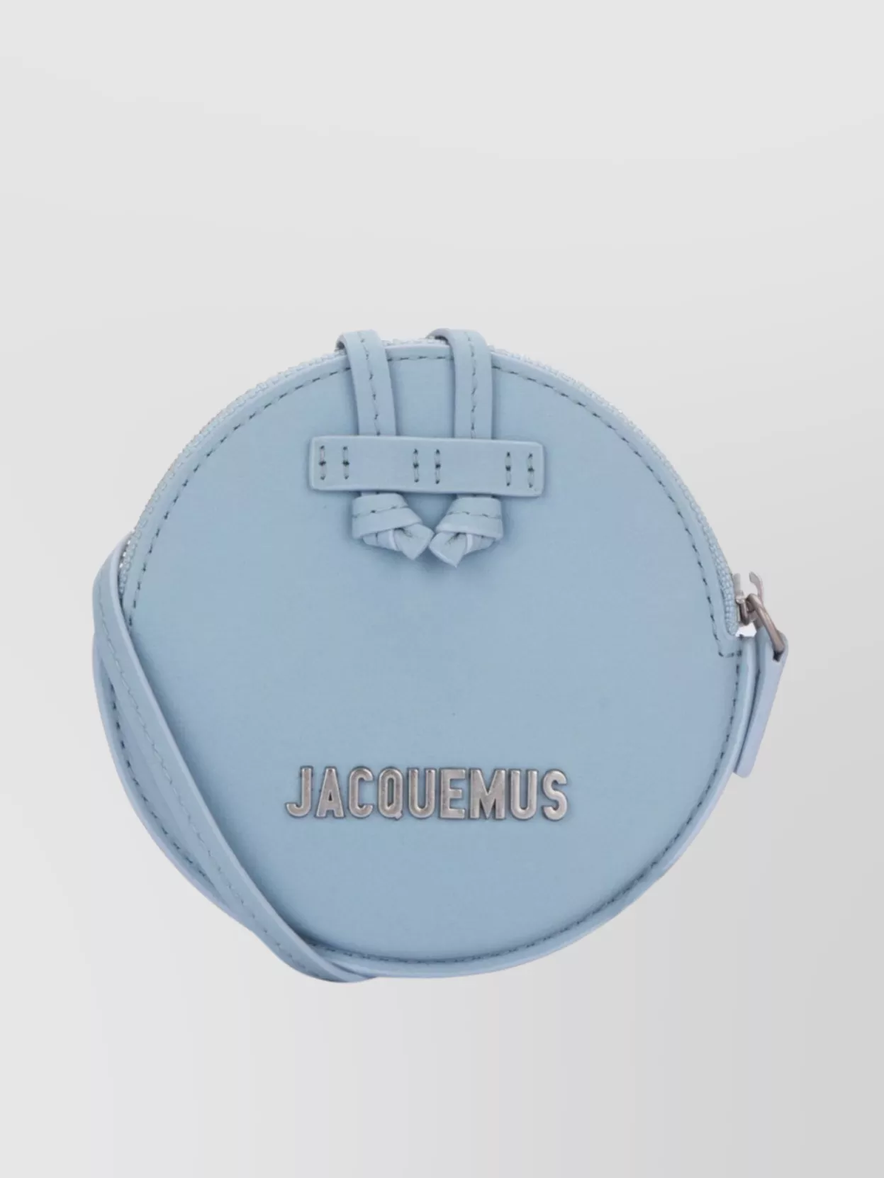 Shop Jacquemus Versatile Circular Handle Bag With Adjustable Strap In Blue