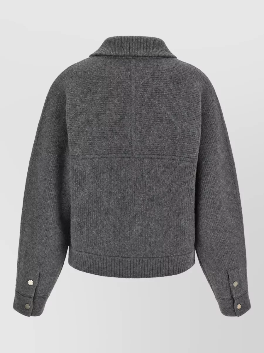 Guest In Residence Cashmere Wool Ribbed Bomber Jacket