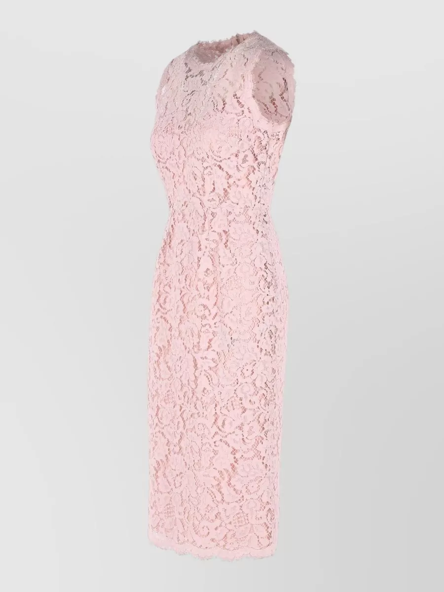 Dolce&Gabbana Cotton Blend Dress Lace Overlay Design