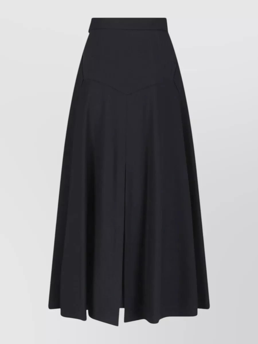 Burberry wool twill high-rise midi a-line skirt