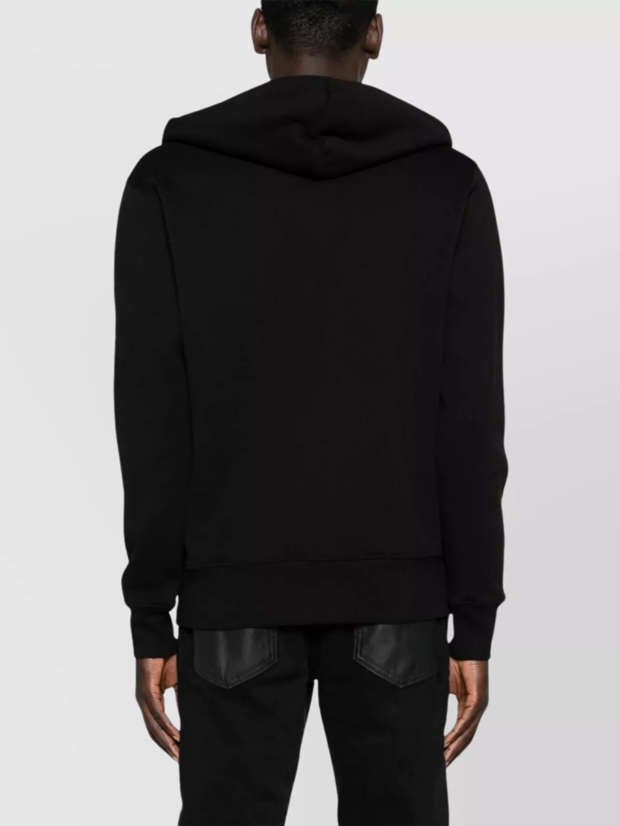 Shop Versace Jeans Couture Hooded Cotton Jersey Sweatshirt In Black