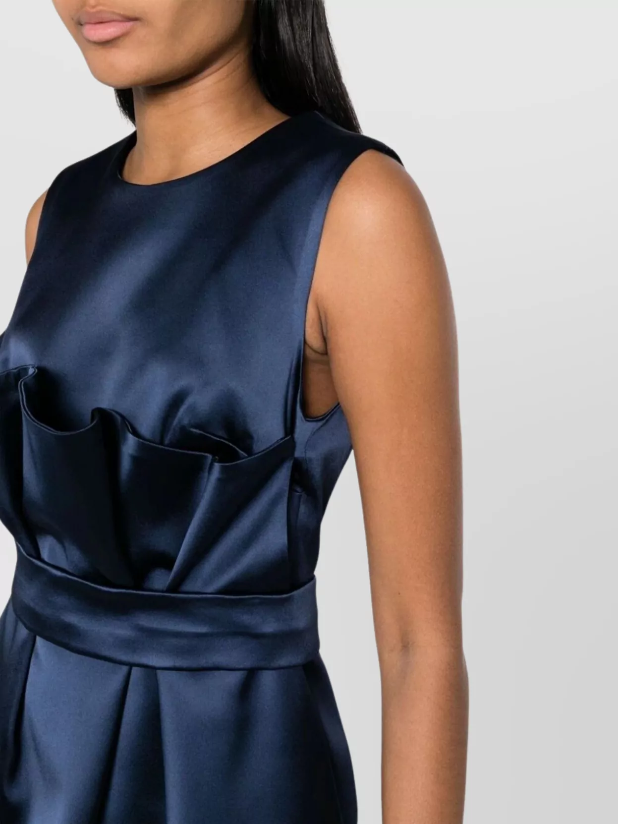 P.a.r.o.s.h Satin Belted Sleveless Minidress