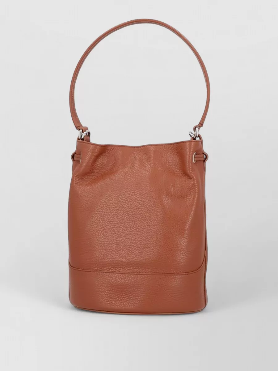 Zanellato Textured Leather Shoulder Bag With Metal Hardware In Purple