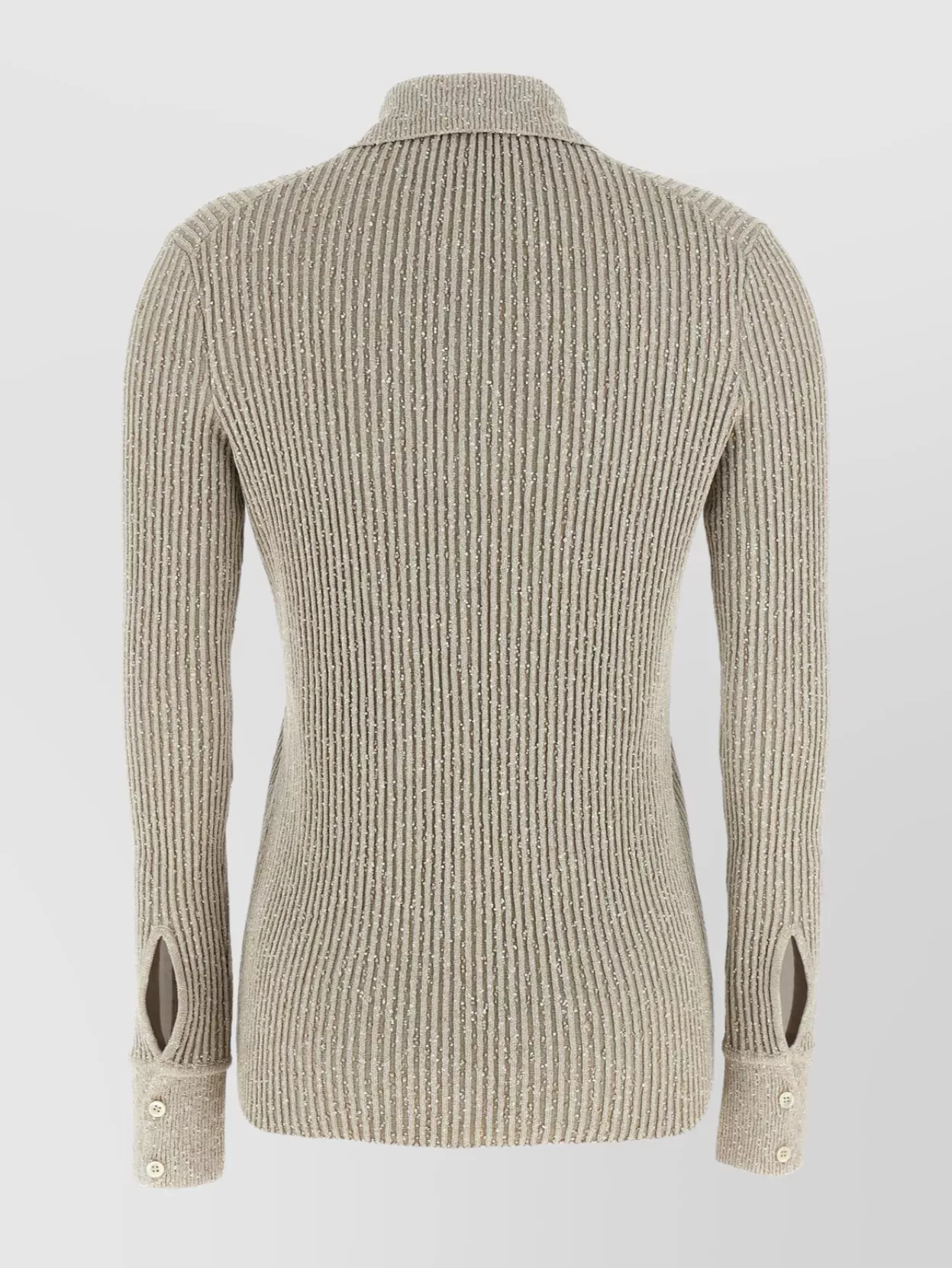 Magda Butrym Ribbed Texture Knitwear Cardigan With Cuff Buttons In Green