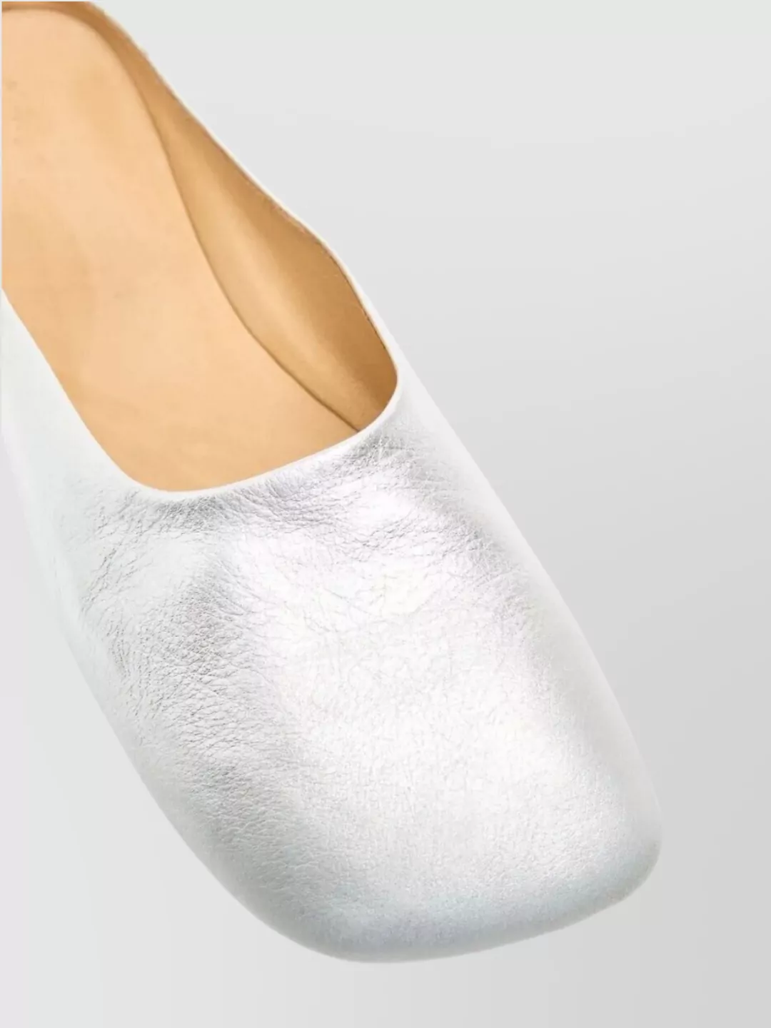 Marsell Square Toe Metallic Finish Flat Sole Slippers