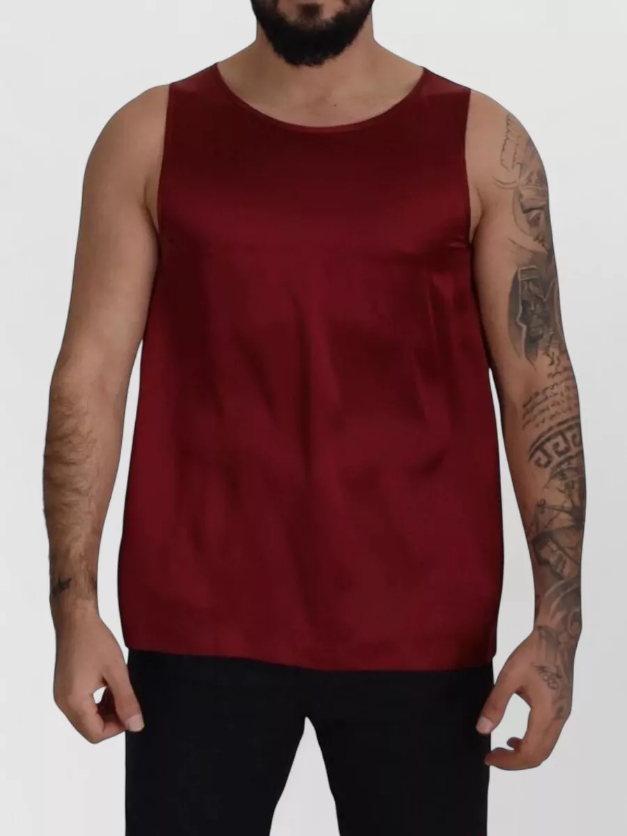 Dolce&Gabbana silk round neck sleeveless tank top