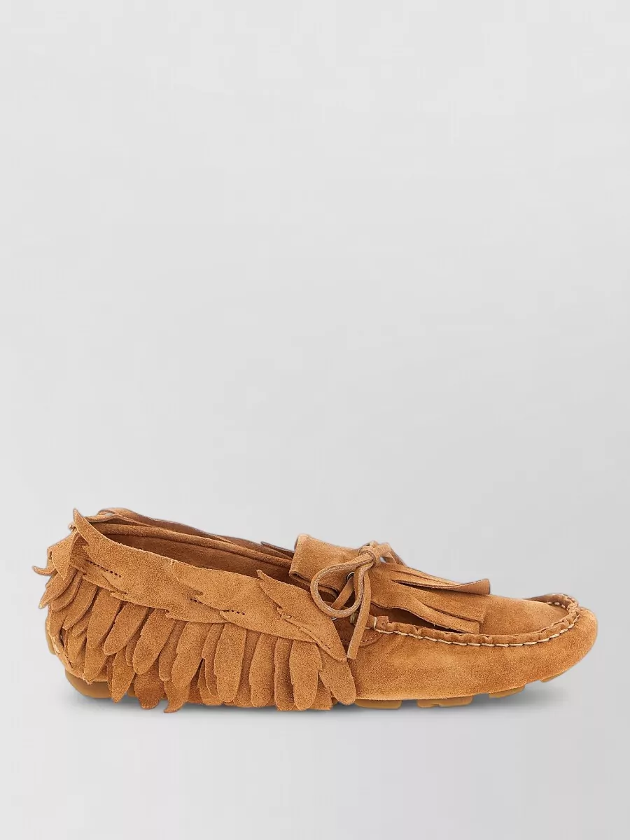 Alberta Ferretti Suede Lace-Up Loafers