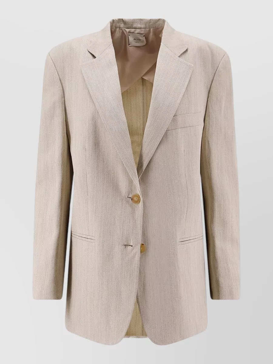 Alysi viscose linen single-breasted blazer