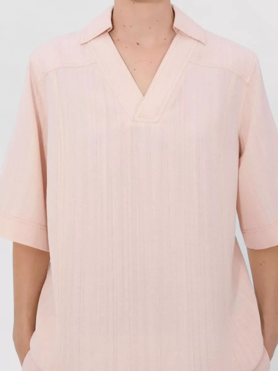 Loulou Studio Ermo Relaxed Textured Polo Shirt