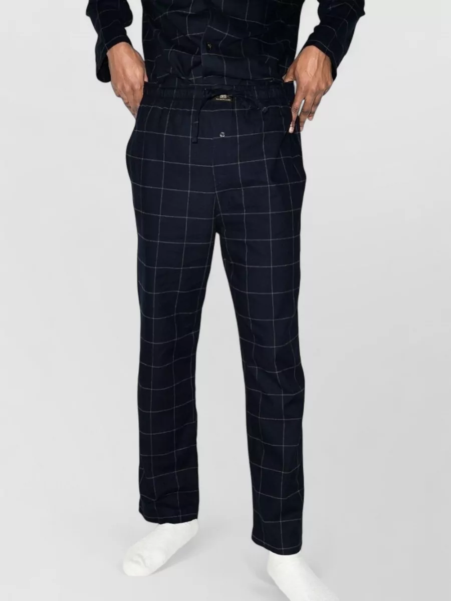 Ralph Lauren Pajama Ensemble Pants Shirt Check Chest Pocket