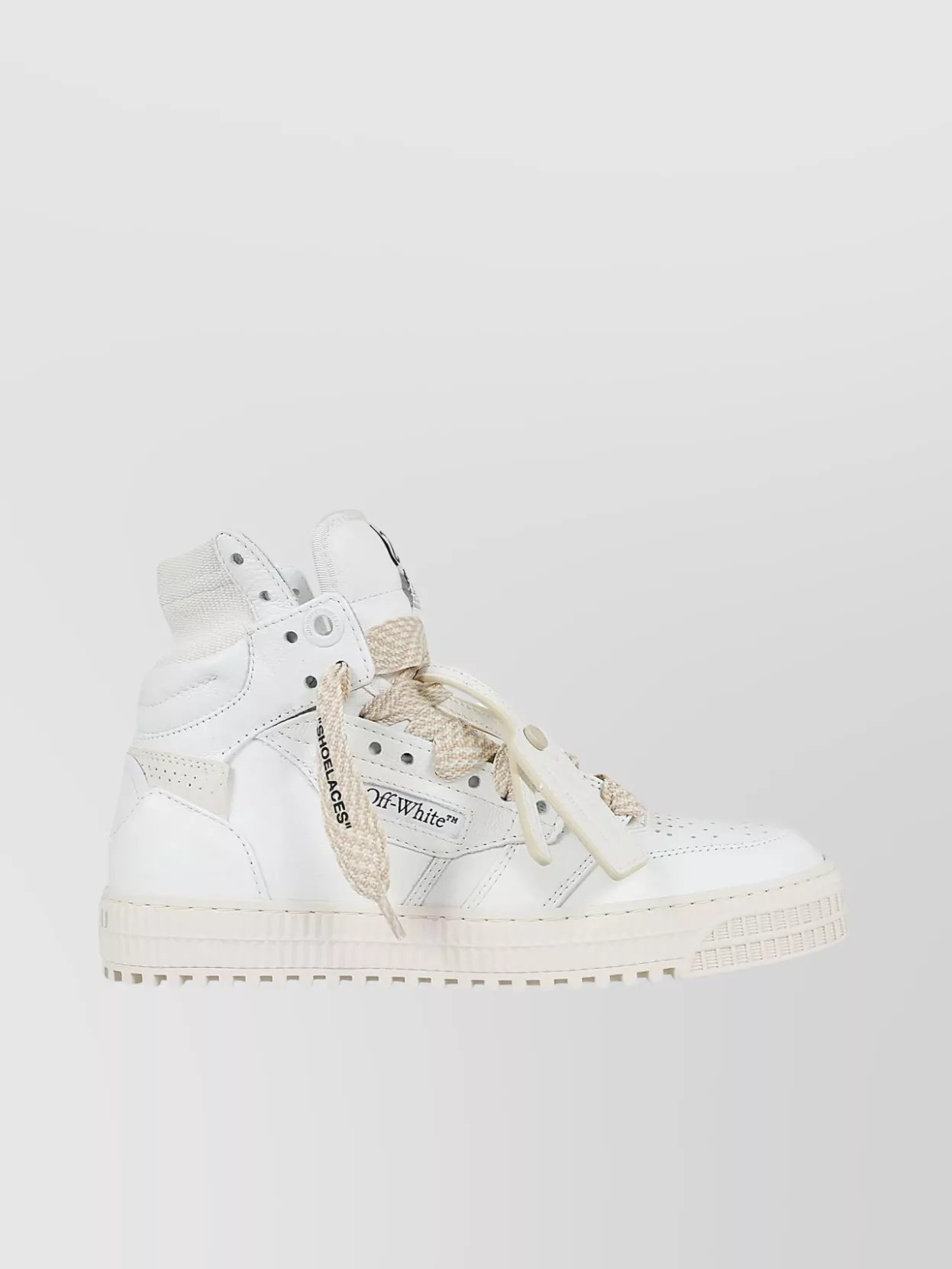 Shop Off-white High-top Calf Leather Sneakers With Contrast Tag