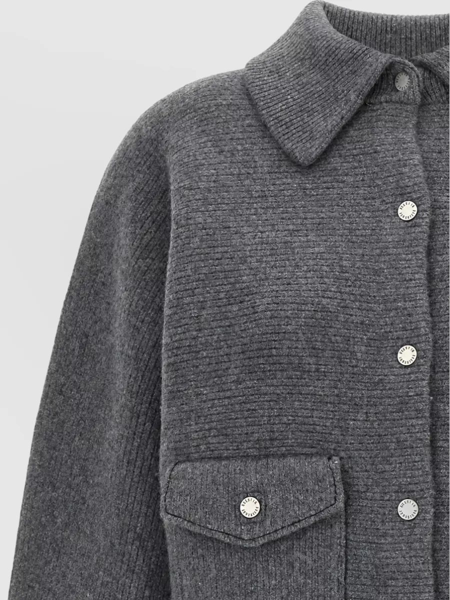 Guest In Residence Cashmere Wool Ribbed Bomber Jacket