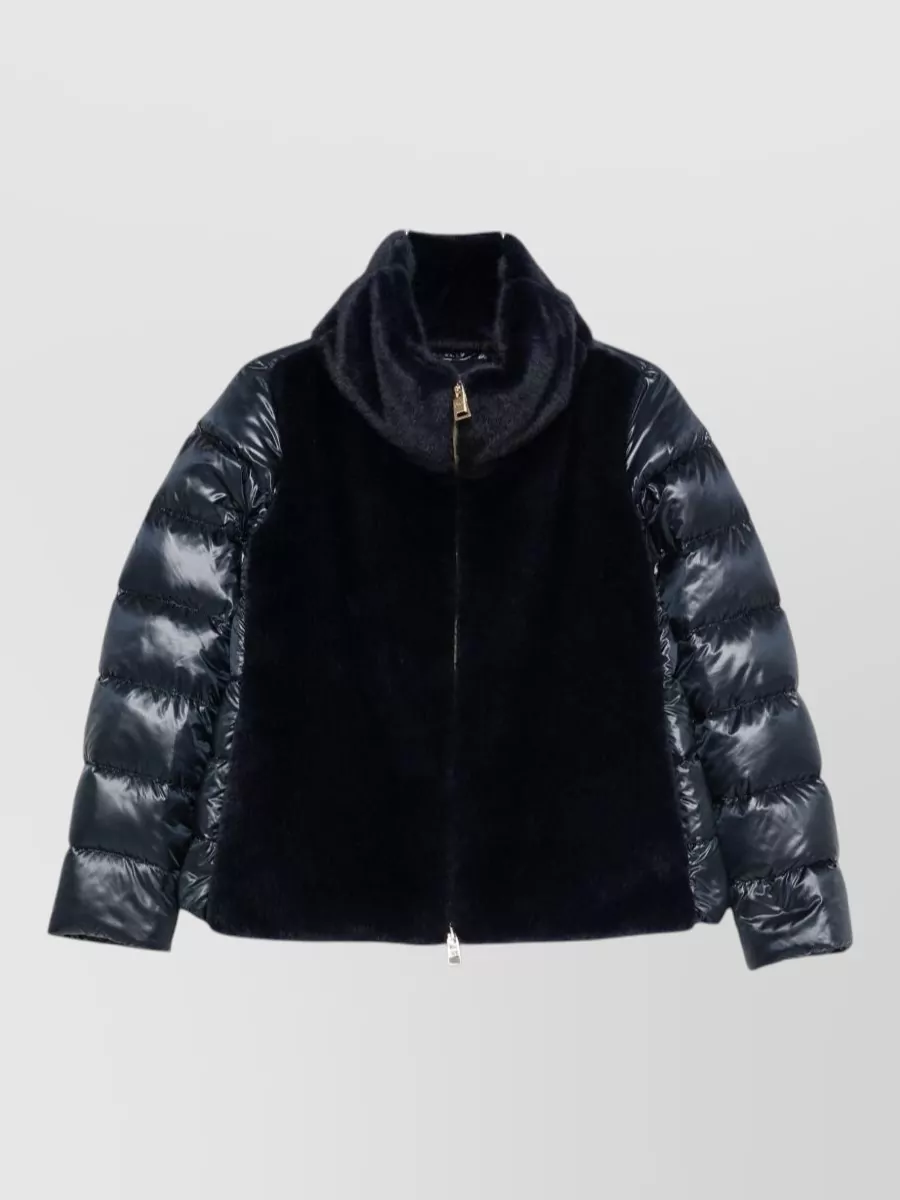 Herno faux fur panel puffer jacket