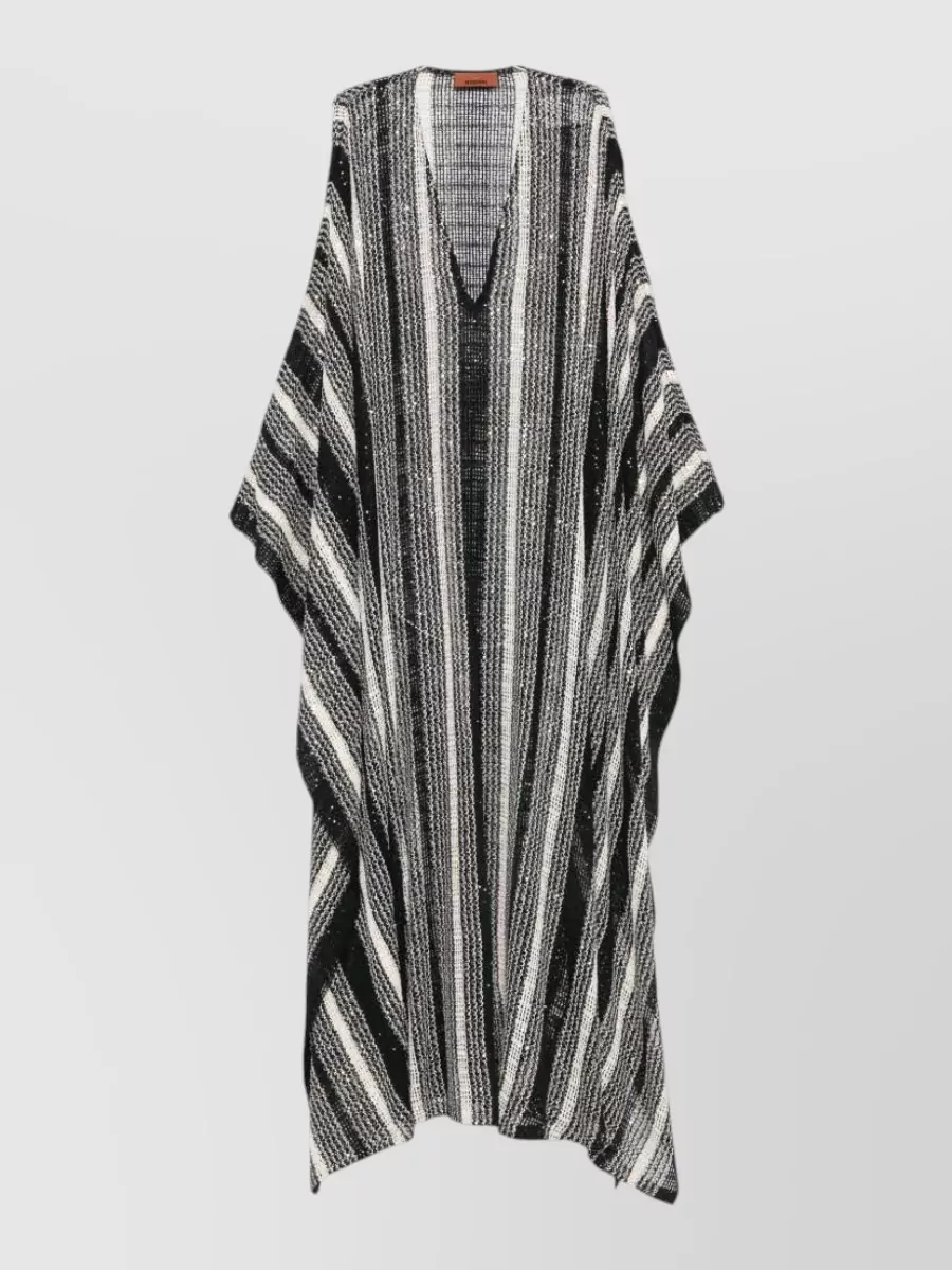 Missoni Open Knit V-Neck Sequin-Embellished Maxi Dress