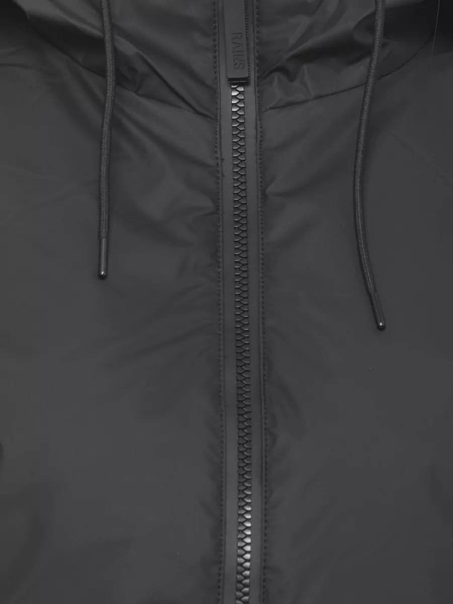 Rains Womens Cropped Hooded Raincoat Elastic Cuffs