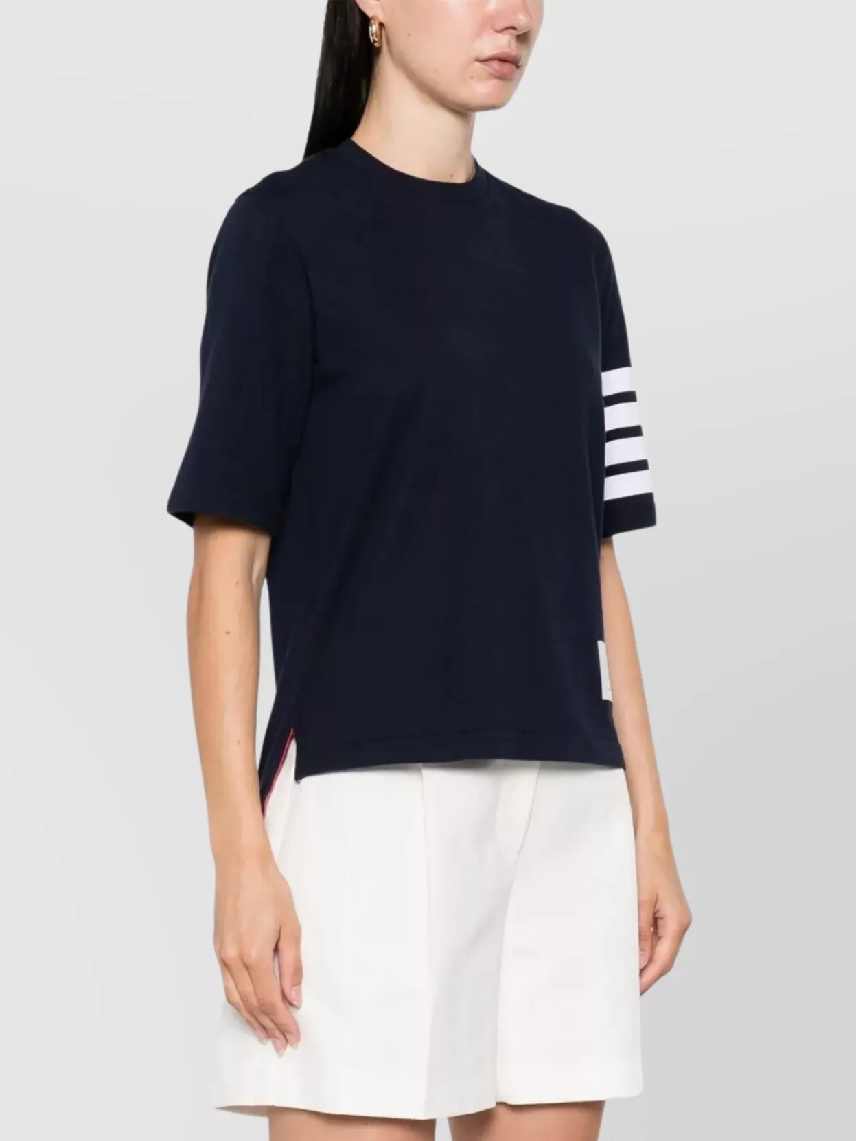 Thom Browne Striped Short-Sleeve Cotton T-Shirt