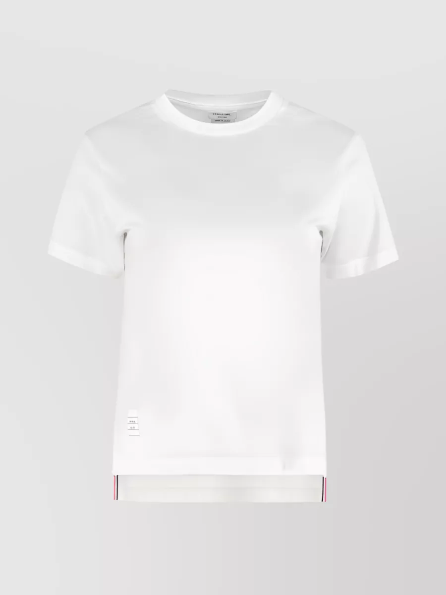 Shop Thom Browne Cotton Logo Patch Short Sleeve T-shirt In White
