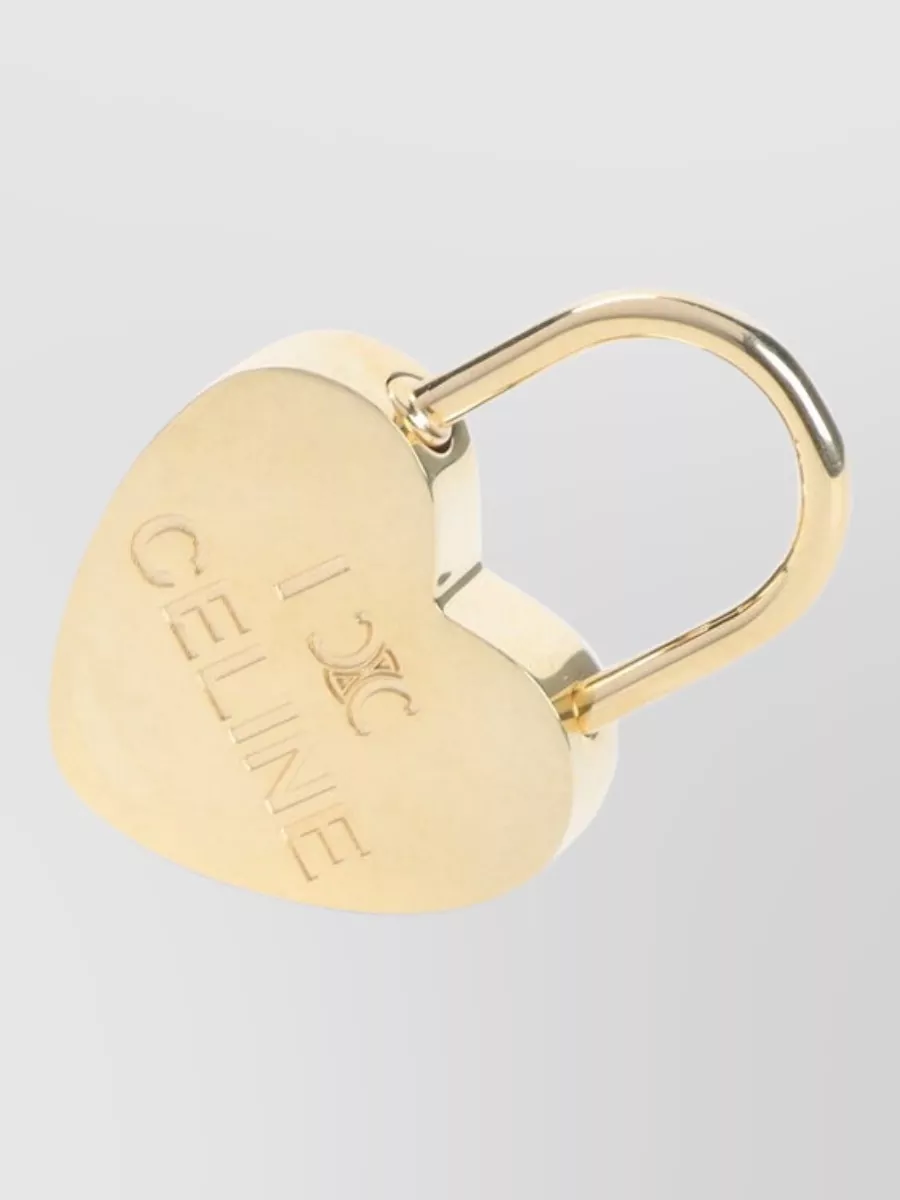 Celine Heart Padlock Necklace Engraved Design