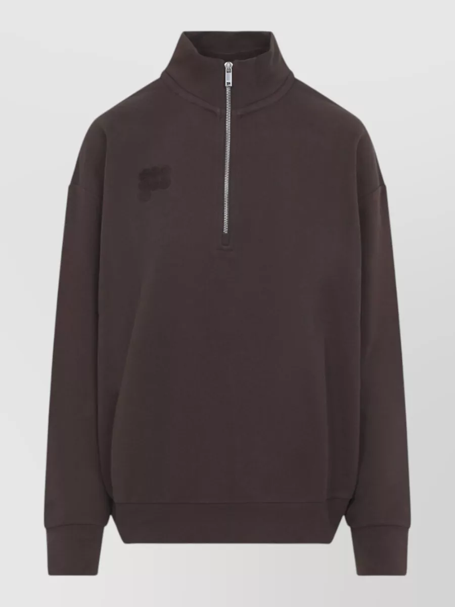 Pangaia cotton oversized half zip sweatshirt