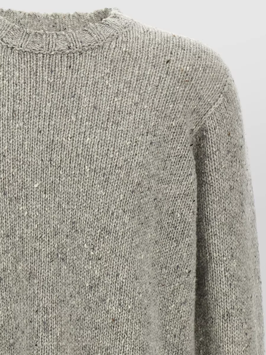 The Row Textured Knit Crew Neck Long Sleeve Sweater
