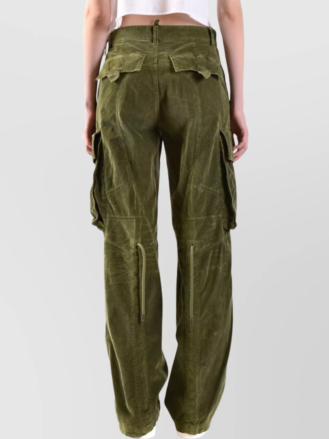 Dsquared2 Wide Leg Corduroy Cargo Trousers