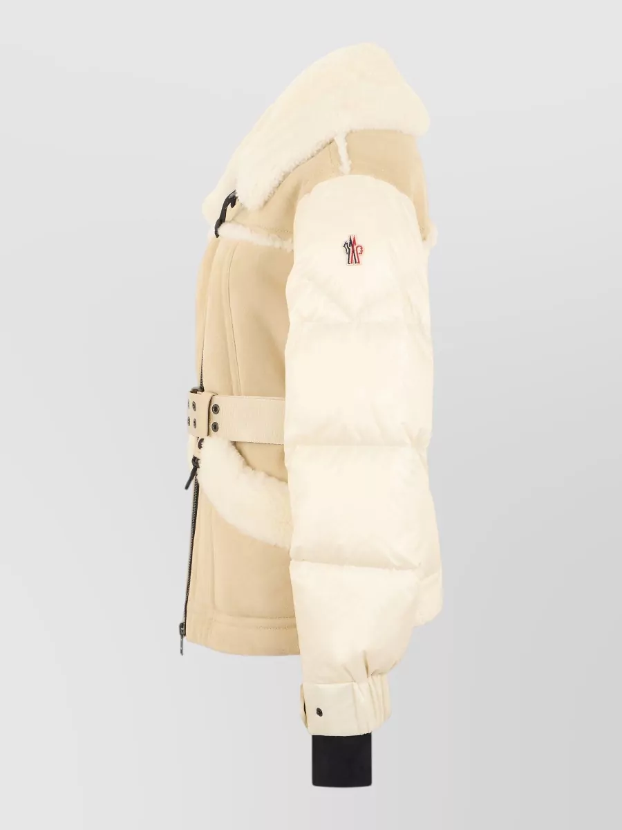 Moncler Grenoble Shearling Belted Puffer Jacket