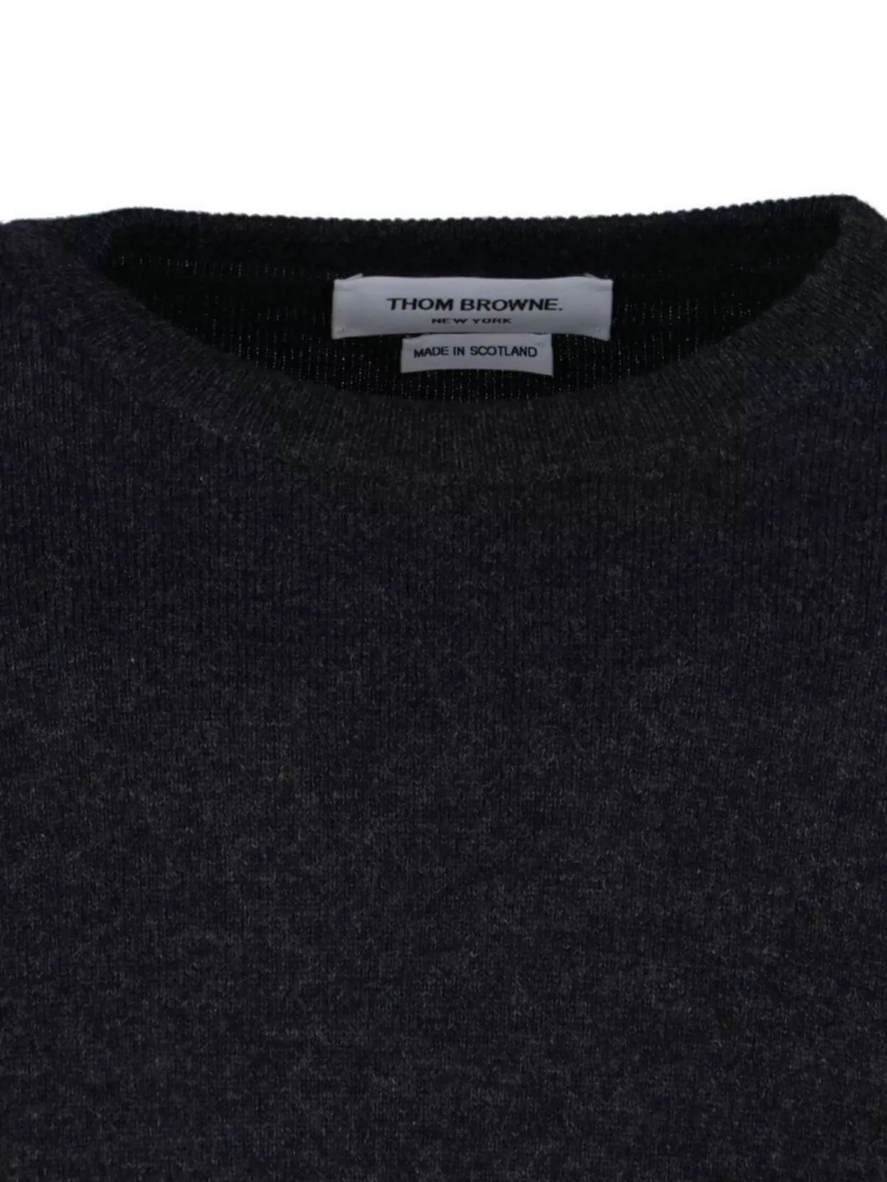 Thom Browne Ribbed Hem Crewneck Striped Sleeve Button Cuffs