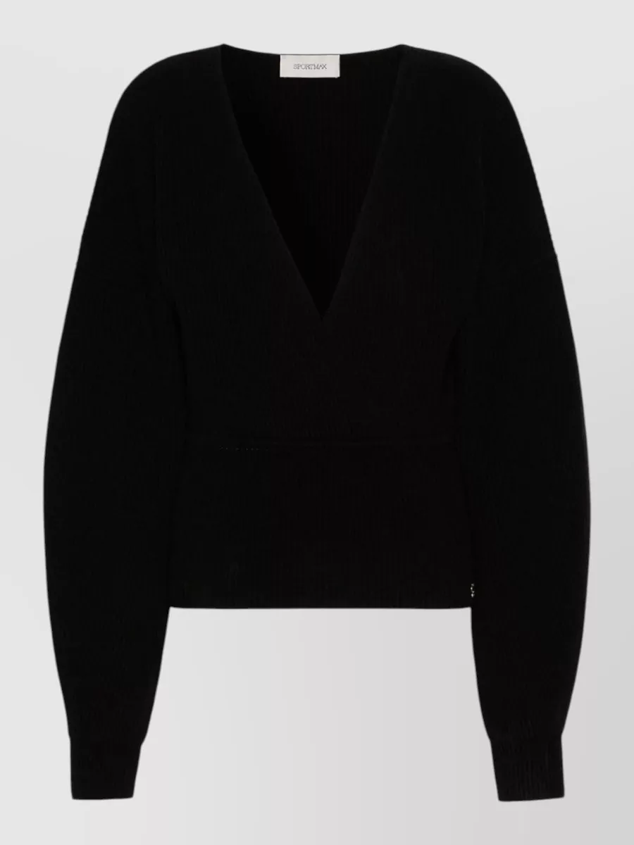 Sportmax cashmere ribbed v-neck sweater