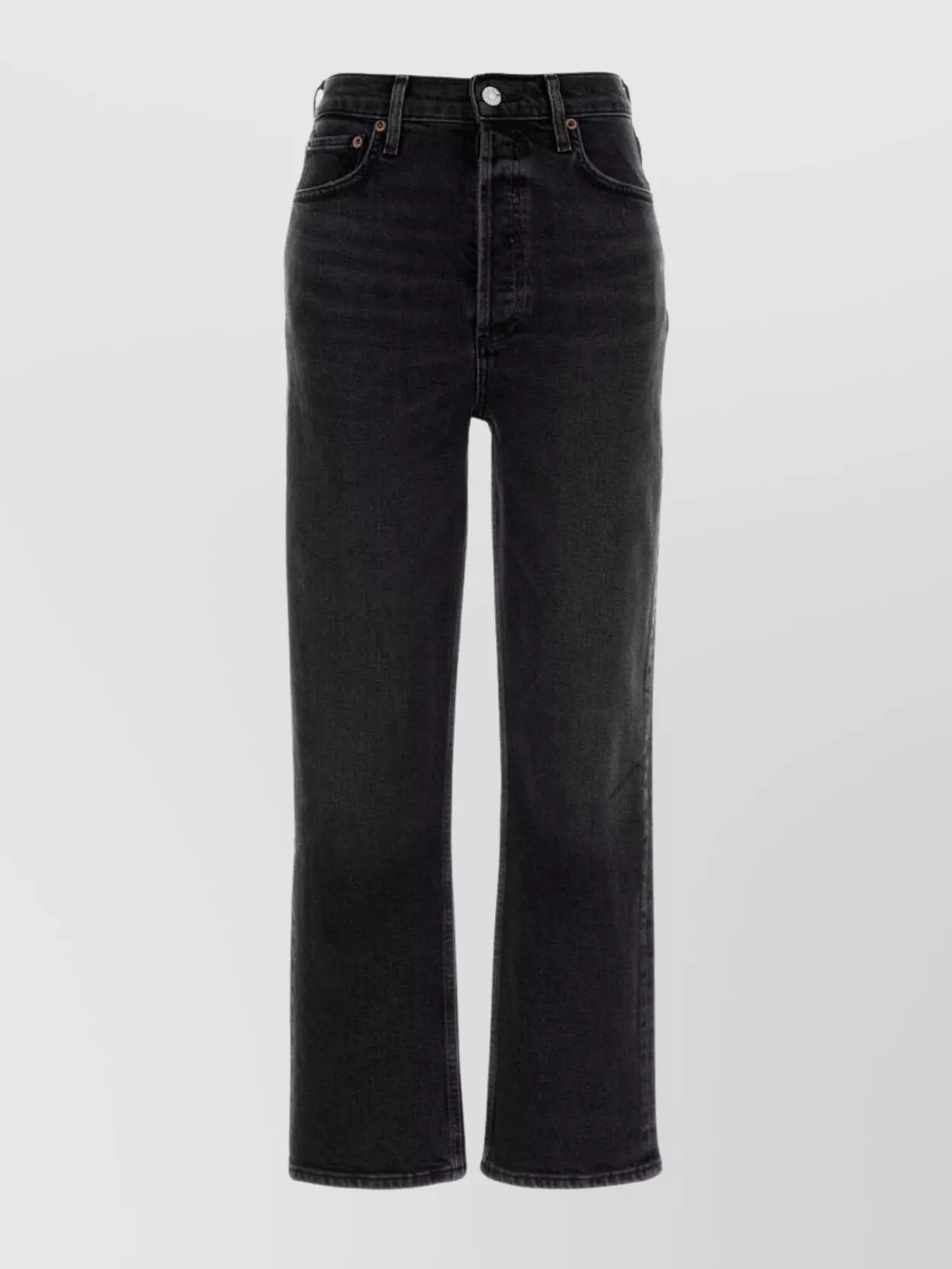 Agolde Stretch Denim Five-pocket Trousers Belt Loops In Black